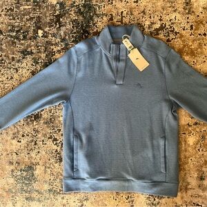 Tommy Bahama Men's Blue Quarter-Zip Sweater